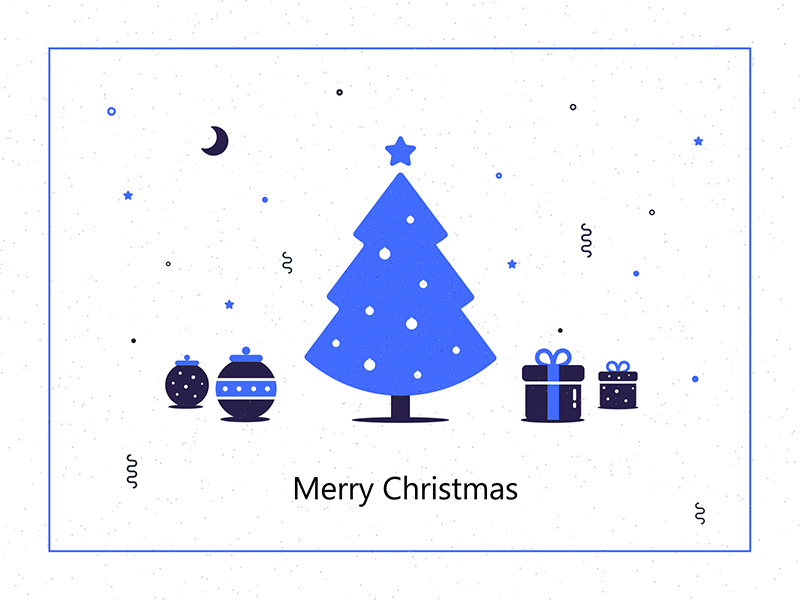 Merry Christmas Everyone inspace night star illustration icon gift tree christmas merry