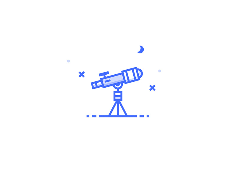 Telescope Icon inspace stars cosmos space moon night telescope
