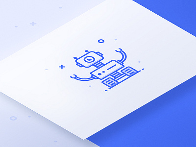 Exploration Rover - Robot Icon droid illustration isometric mockup robot universe walker