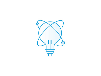 Innovation Icon bulb clean innovation lineart planets