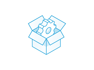 Service Icon box clean linear lineart open service track