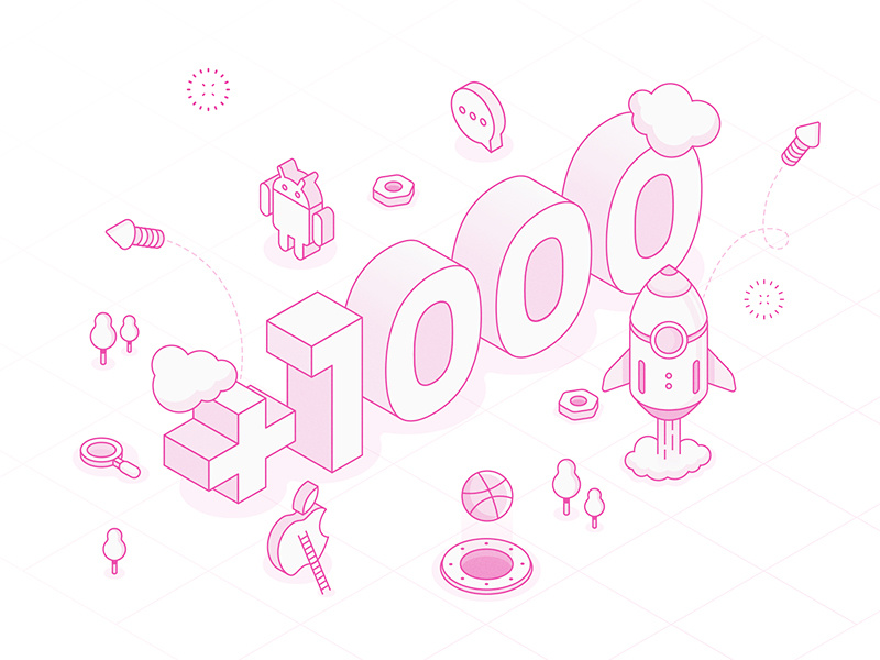 1000+ Followers | Thank You! follow illustration isometric thanks followers dribbble