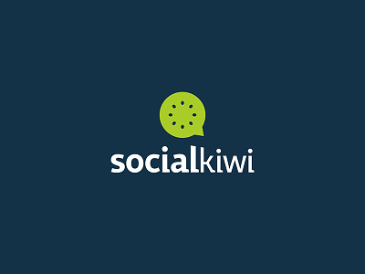 Social Kiwi Logo bubble digital fresh fruit kiwi logo marketing social speech