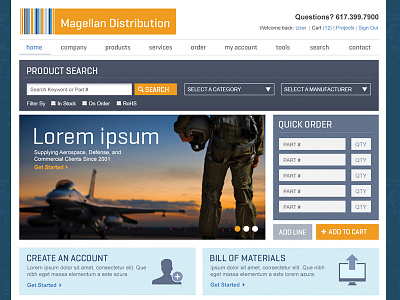 Magellan Distribution - Home art direction creative direction kodis interactive web design website