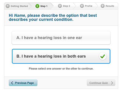 Hlec Hearing Health Quiz 2 art direction cochlear americas kodis interactive seth erickson web design