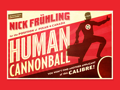 Human Cannonball canada design duke caboom human cannonball job application pixar postcard stuntman video viral