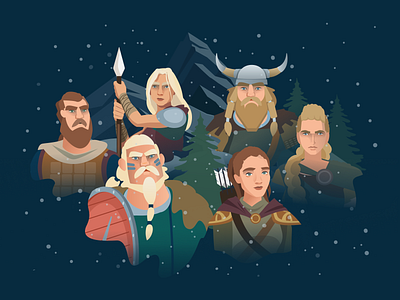Viking 'Thank you for your purchase' Screen blue dark design illustration illustrator nordic scandinavia scandinavian vector viking vikings warriors