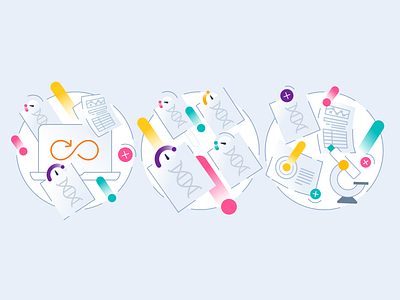 Illustration Library for Genomics Startup