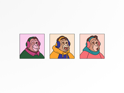 NFT Collection Characters apes bayc character crypto illustration mascot mayc nft token vector