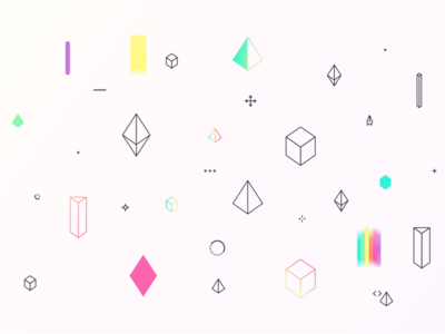 Minery Elements cones cubes glyphs icons line shapes simple