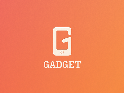 Gadget Logo Concept big g compressed. condensed gadget narrow orange vertical vr