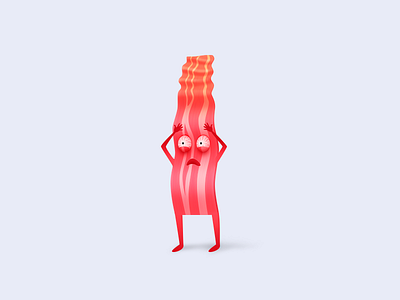 Bacon in distress bacon character food icon sleep deprivation