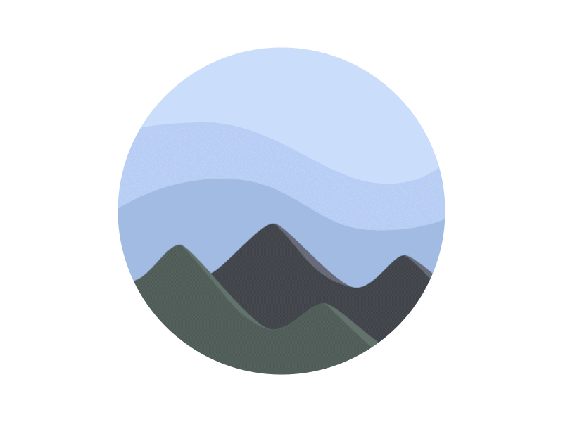 Days Passing By anim animation black circle flat icon loading moon mountains sun