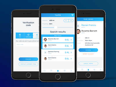 YouMilk – Human Milk Bank App UI