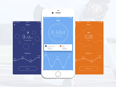 Fito App Drafts app colour curves fit fito fonts metrics pulse running screens sleep