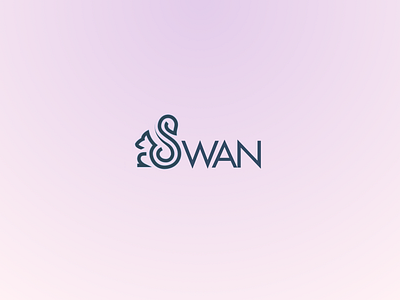 Swan Logo animal curves icy letter logo sign squirel swan tail typography