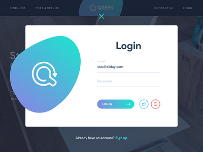 QSeek Login Modal