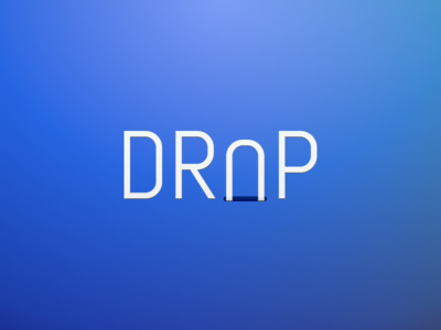 Drop Rebound blue din drop fall font gradients hole letters typography