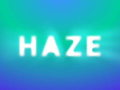 Hazy Logo blue bright experiments green halo haze hazy letters light typography