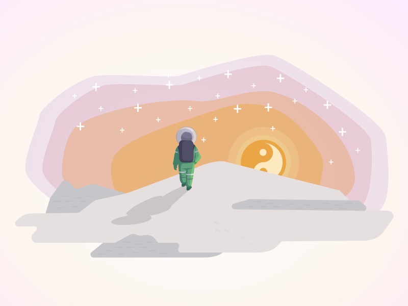 Karmabot Offboarding Goodbye Screen onboarding illustration welcome nice space mars spaceship crew