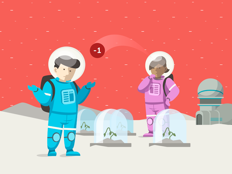 Negative Karma karma karmabot rewards plus bonus points crew mars space bad minus negative