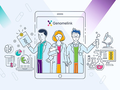 Genomelink Promo Image bright colourful dna genetics genome line science thin traits