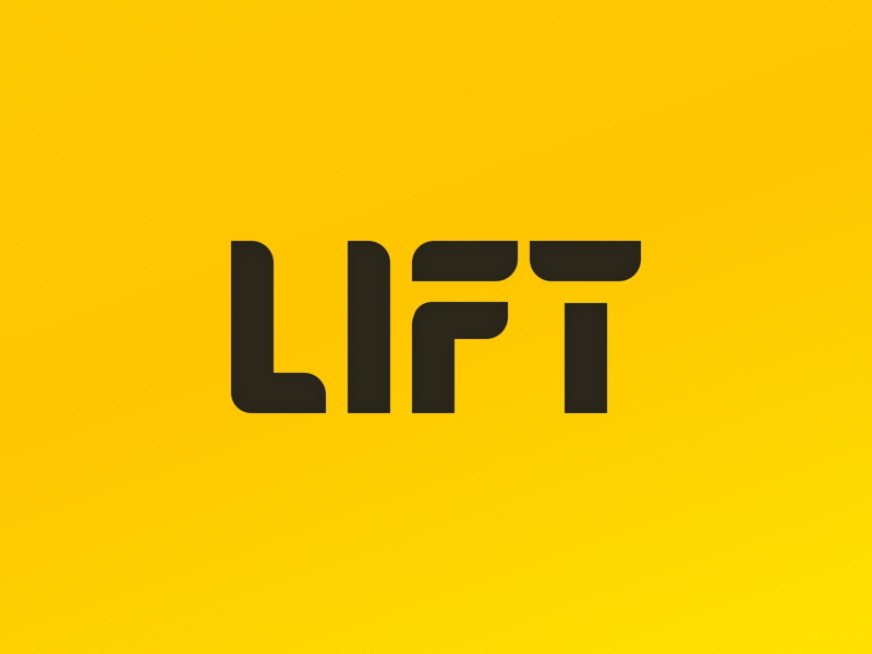 Lift Logo bold builder building constructions lift lifting moving rounded yellow