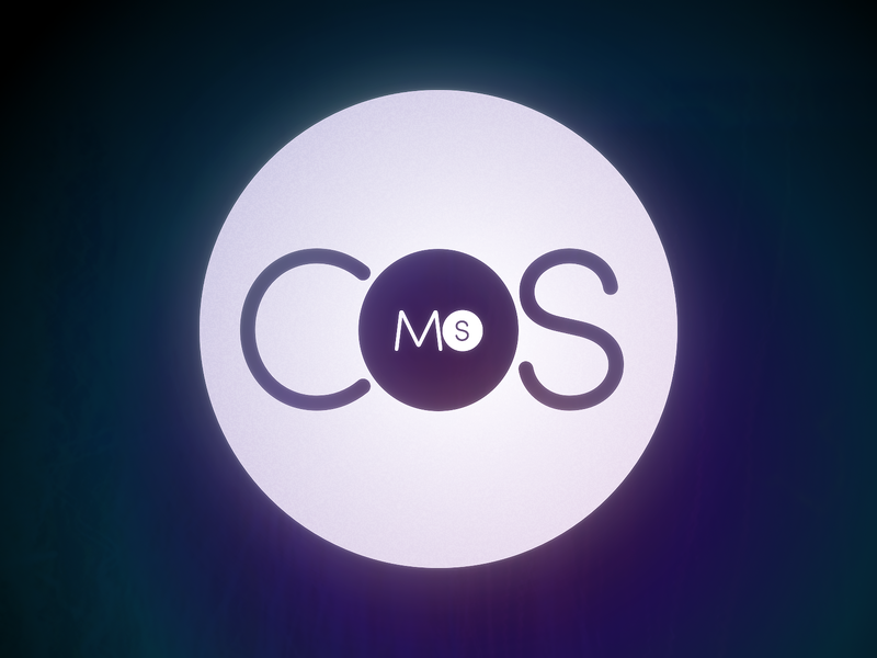 Cosmos Logo ball cosmos dark logo logo alphabet osmos realm space start typography universe