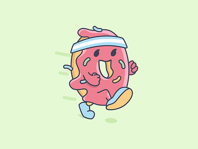 Doughnut Runner app character concept doughnut fit fitness illustration jog jogger mascot run runner