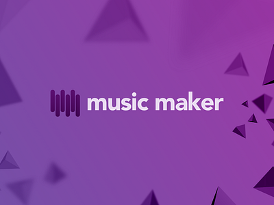 Music Maker Logo and the Website audio illustration logo magenta maker media music music app pyramid sketch