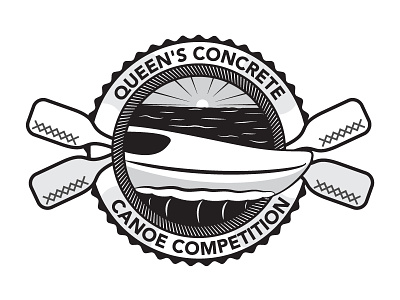 Canoe Competition belfast canoe competition hand drawn hipster logo queens univerisity