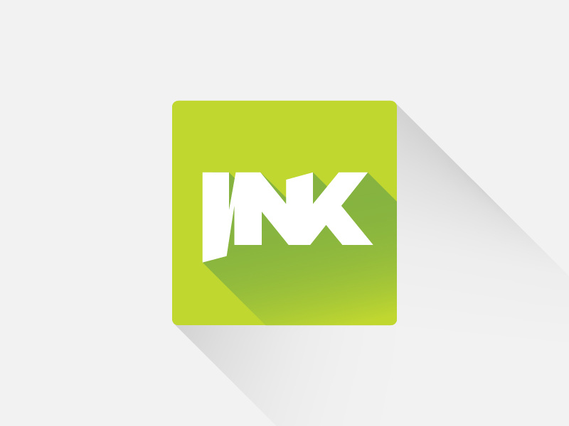 Ink long shadow flat vector logo logo design studio