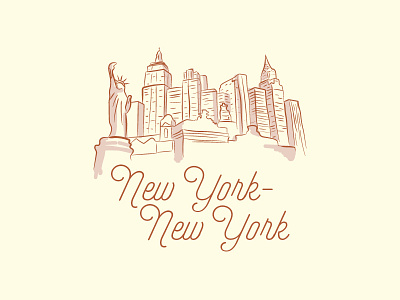 New York New York drawn handdrawn hotel illustration newyork nyc vegas
