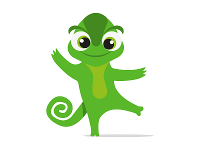 Chameleon chamelon character green happy illustration kids