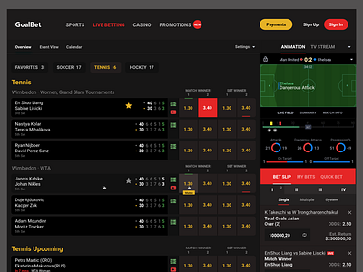 Sport Live Betting betting gambling gaming sport ui ux web