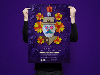 ANIMECHA 05 art direction cartel craft day of the dead dead fire flowers general graphic design guanajuato handcraft mexico papercut poster purple tradition