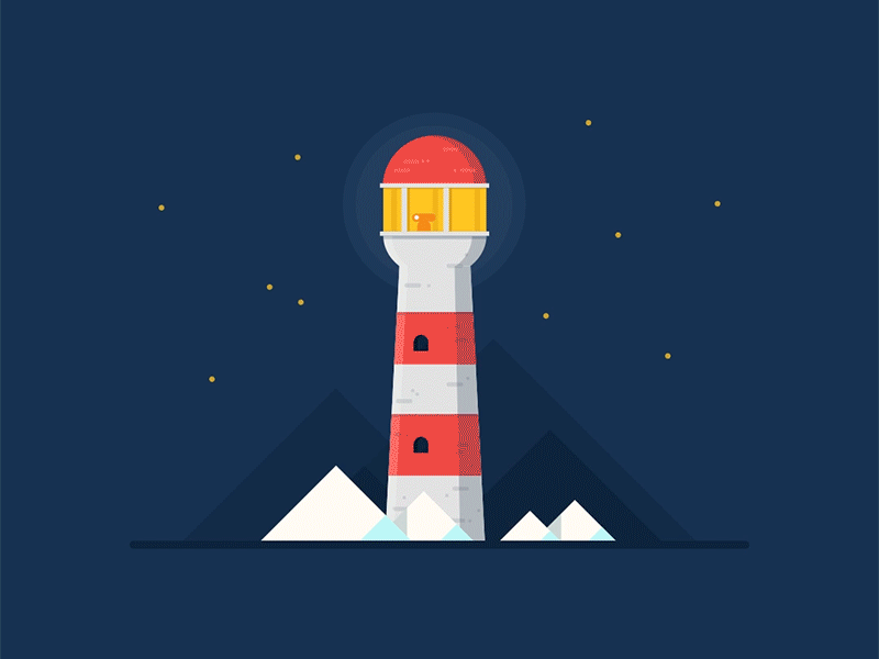 Lighthouse animation building design flat graphic house illustration lighthouse motion vector