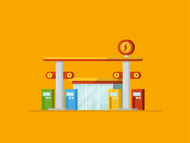 Petrol Station animation automobile design flat graphic illustration motion petrol petrol station station vector