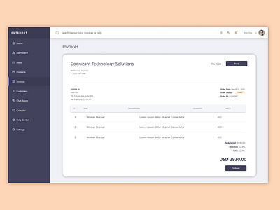 Cut Short Invoice Dashboard Part 2