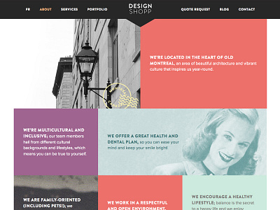 Design Shopp Careers agency flat grid html portfolio responsive typography vintage