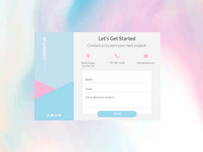 Cotton Candy Contact Form contact contact form contact page contact us design form layout ui ux web