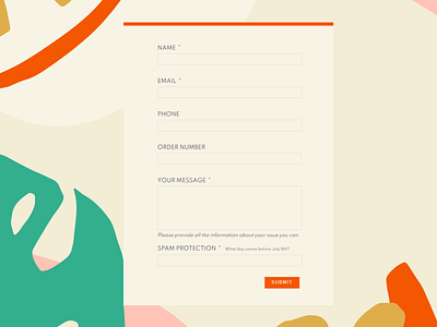 Colorful Customer Contact Form