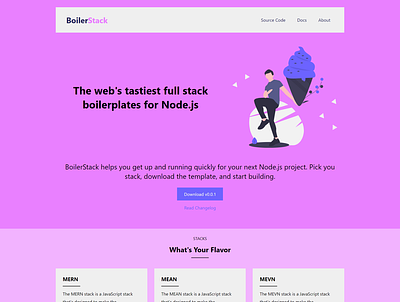 BoilerStack Landing Page branding codepen coding illustration layout ui ux web