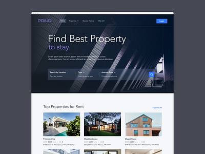 Property Rent Landing Page landing page property ui website