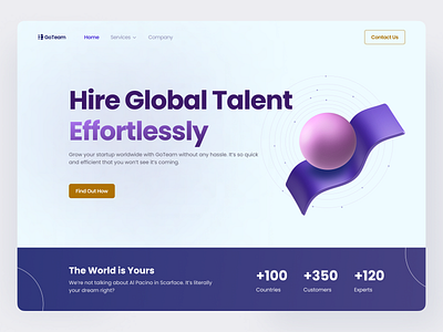 Global HR Recruiting Company Website Header header landing page ui web design