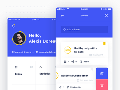 Smart goal manager app ⚡️ amazing goal manager profile smart statistics task ui ux