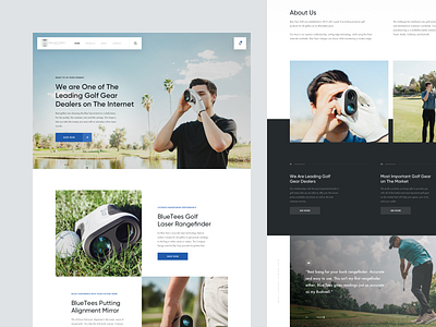 Premium Golf Products — Homepage ⛳️ blue clean design flat golf homepage modern simple sport ui ux