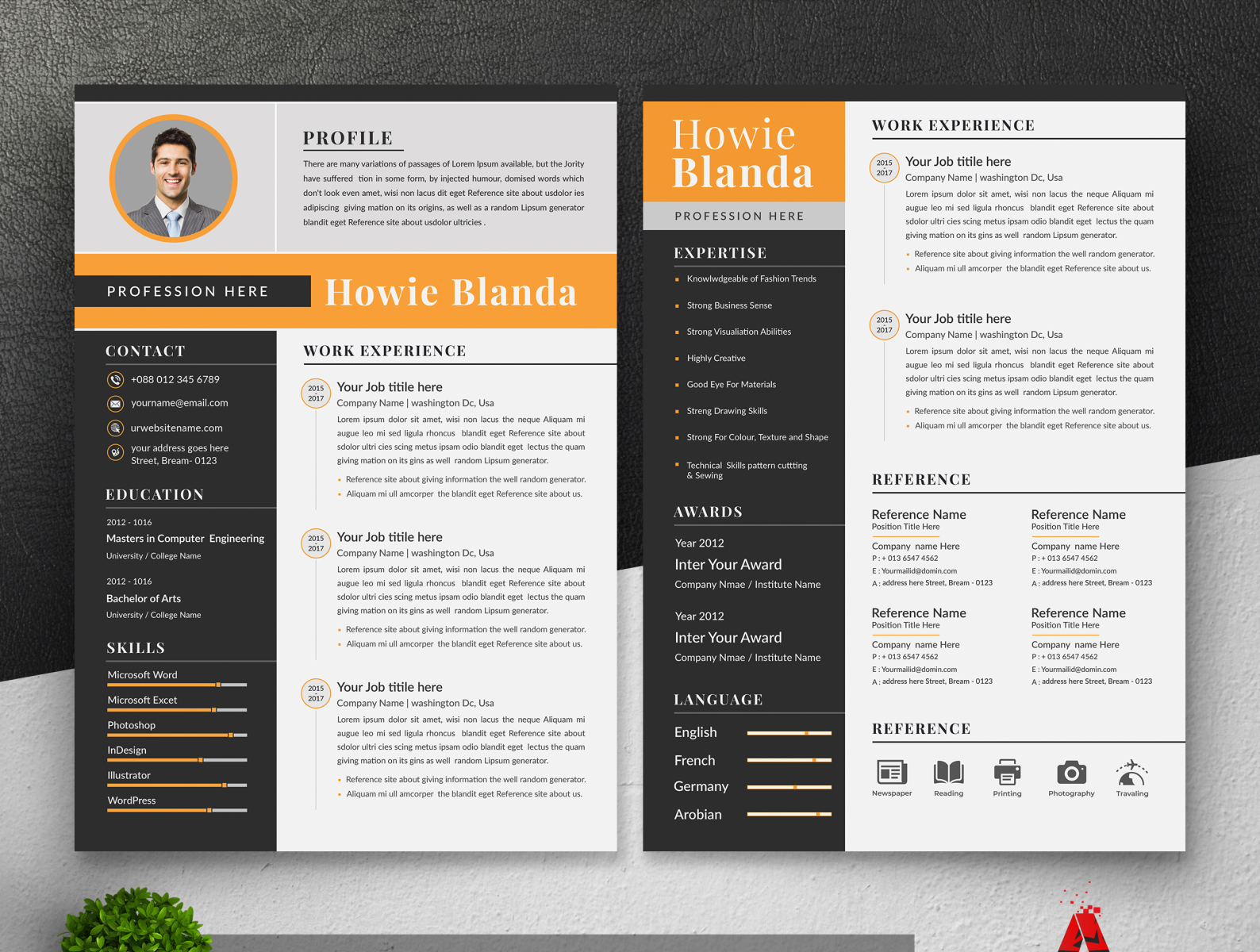 Resume template by Amir Hossain on Dribbble