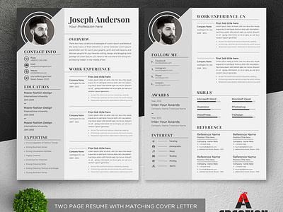 Resume template 2 page resume a4 bundle classic resume clean cv clean resume cover letter education job application job resume minimalist resume modern objective resume resume download resume layout resume template simple student template