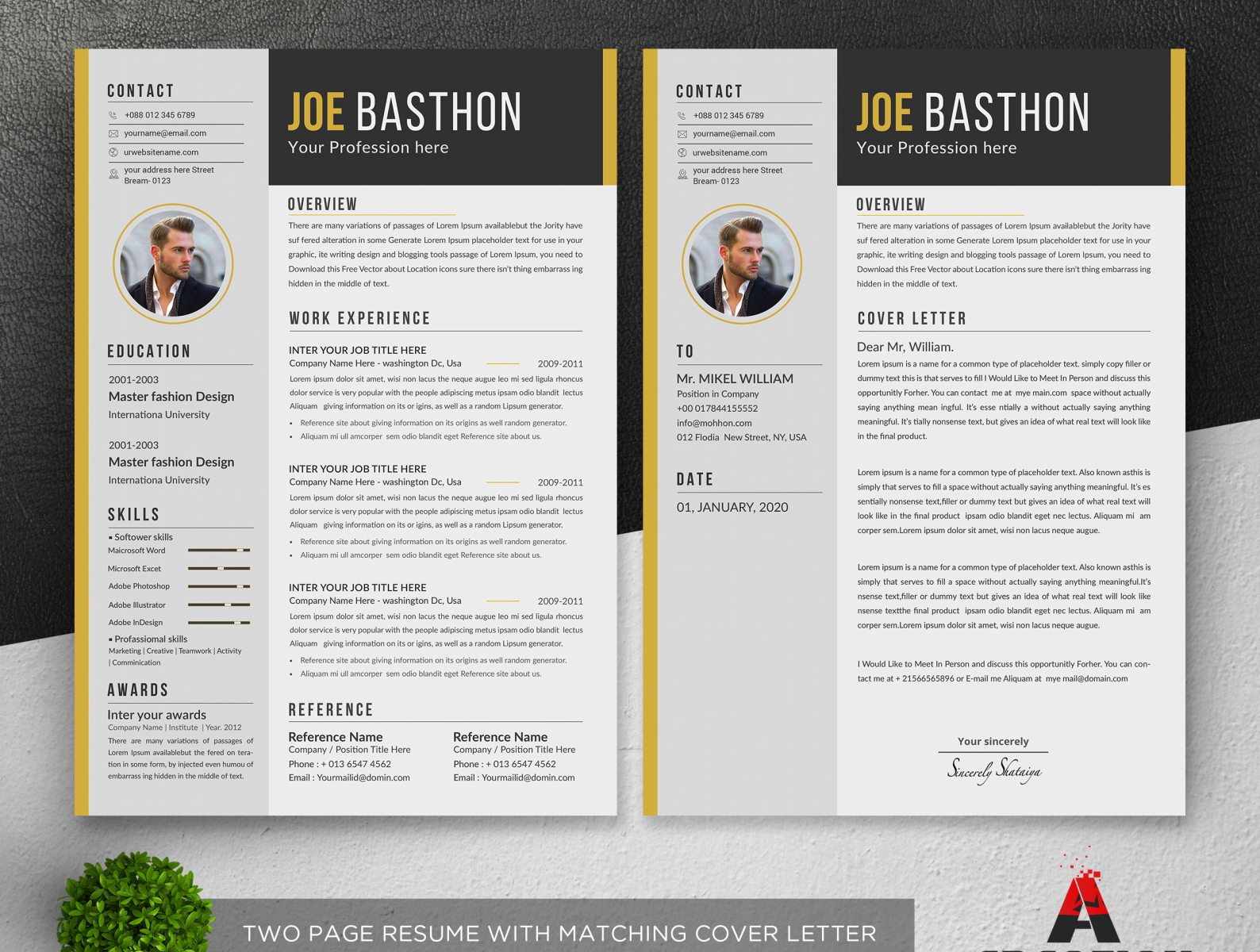 Resume template by Amir Hossain on Dribbble